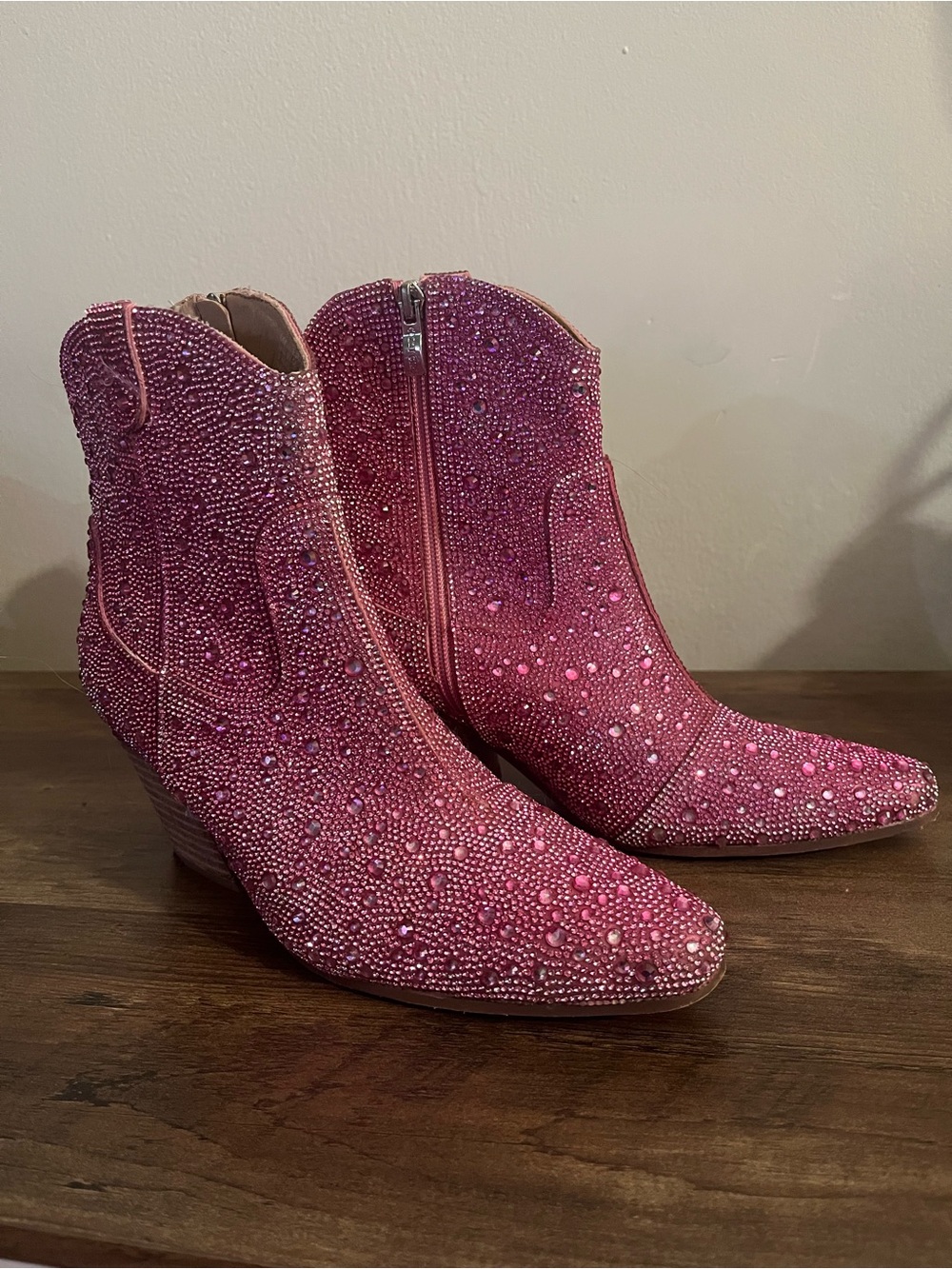 Embellished Pink Western Ankle Boots, Women's Boots from Taylor Swifts Eras Tour